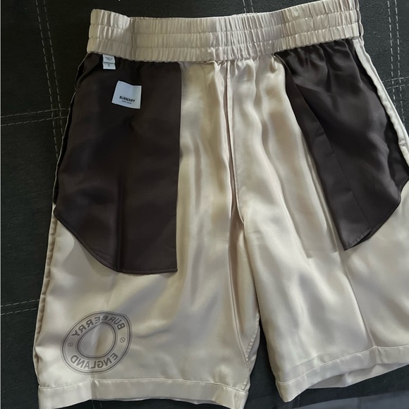 Burberry Men's Rondell Logo Drawstring Silk Shorts - Picture 3 of 5